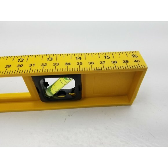 16" Inch Lightweight Plastic Bubble Level Triple Ruler Measure Tool Yellow New - Picture 5 of 10